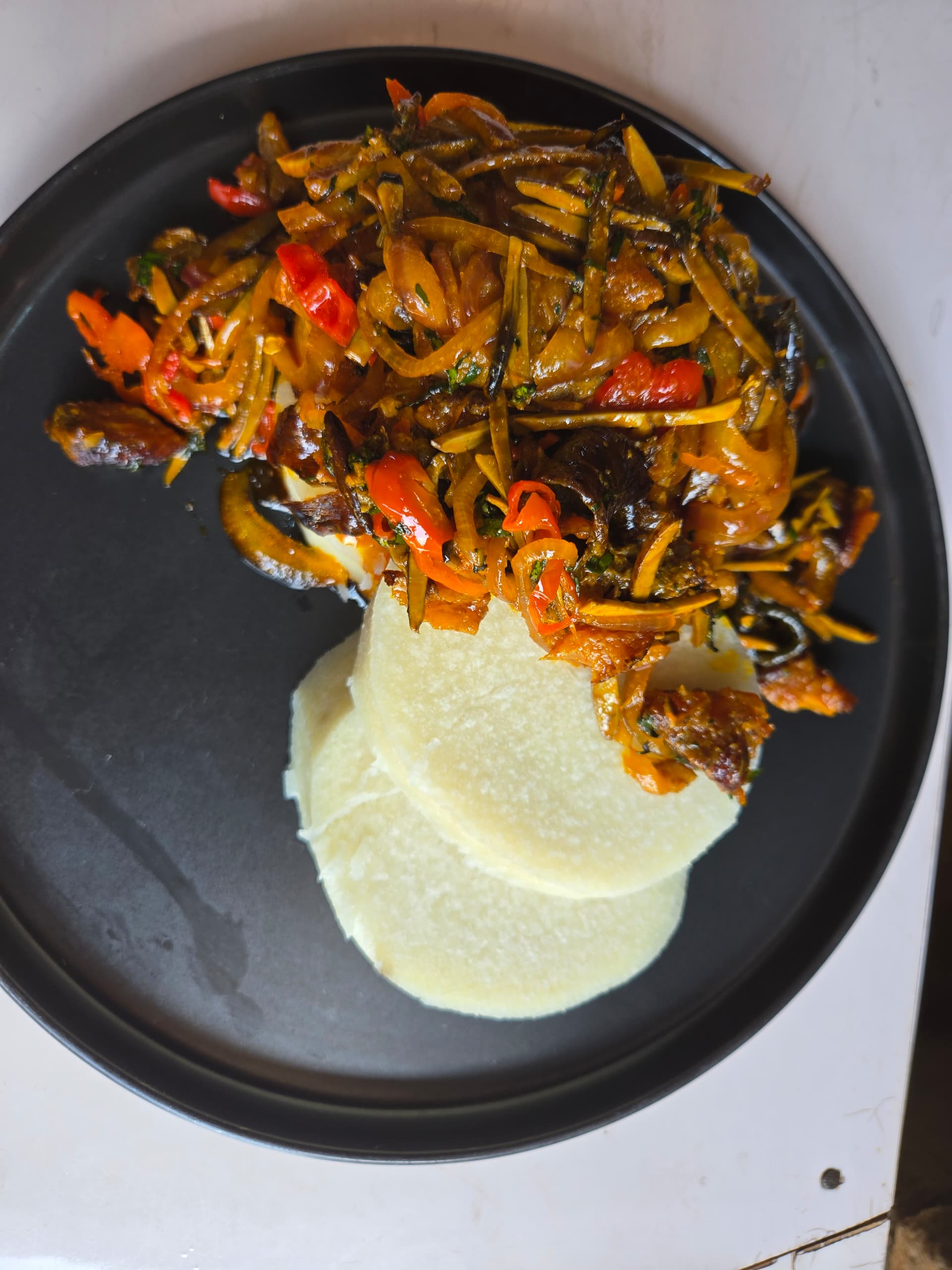 Yam and Ukpaka Sauce